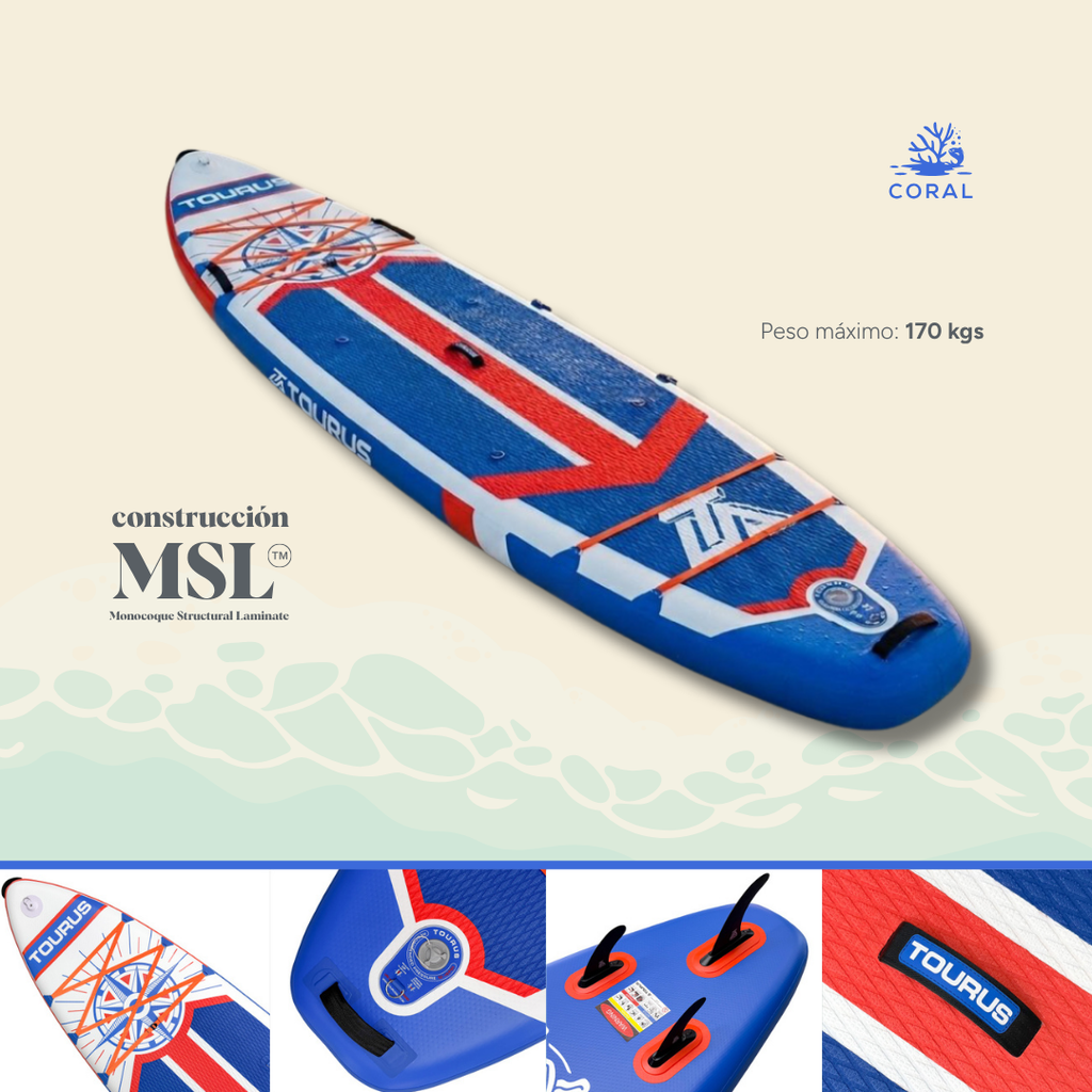 TURI 11’6” SUP inflable · Touring recreativa · Construcción MSL