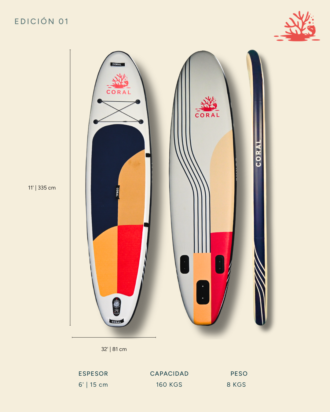 Preventa Coral MANSA · Seña de reserva · SUP inflable 11’ · All-Round versátil